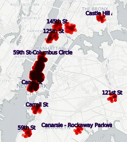 Restaurants near top commuter stations